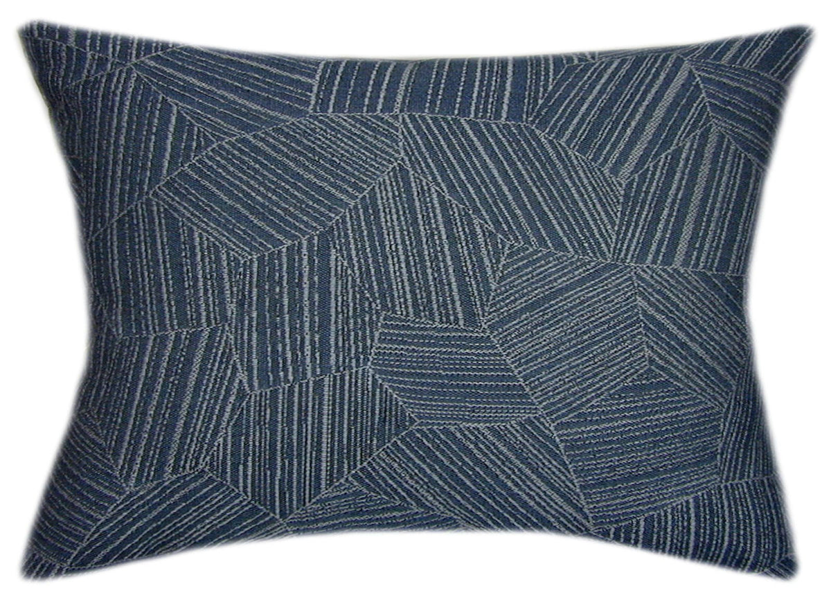 Sunbrella® Leaf Structure Indigo Indoor/Outdoor Geometric Pillow