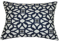 Sunbrella® Luxe Indigo Indoor/Outdoor Geometric Pillow
