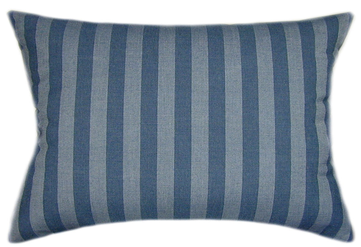 Sunbrella® Sail Away Denim Indoor/Outdoor Striped Pillow