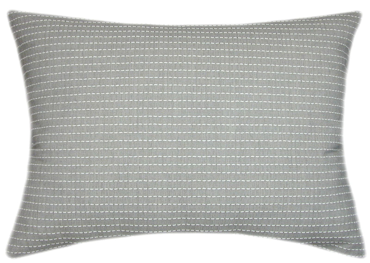 Sunbrella® Trail Dove Indoor/Outdoor Striped Pillow/Textured